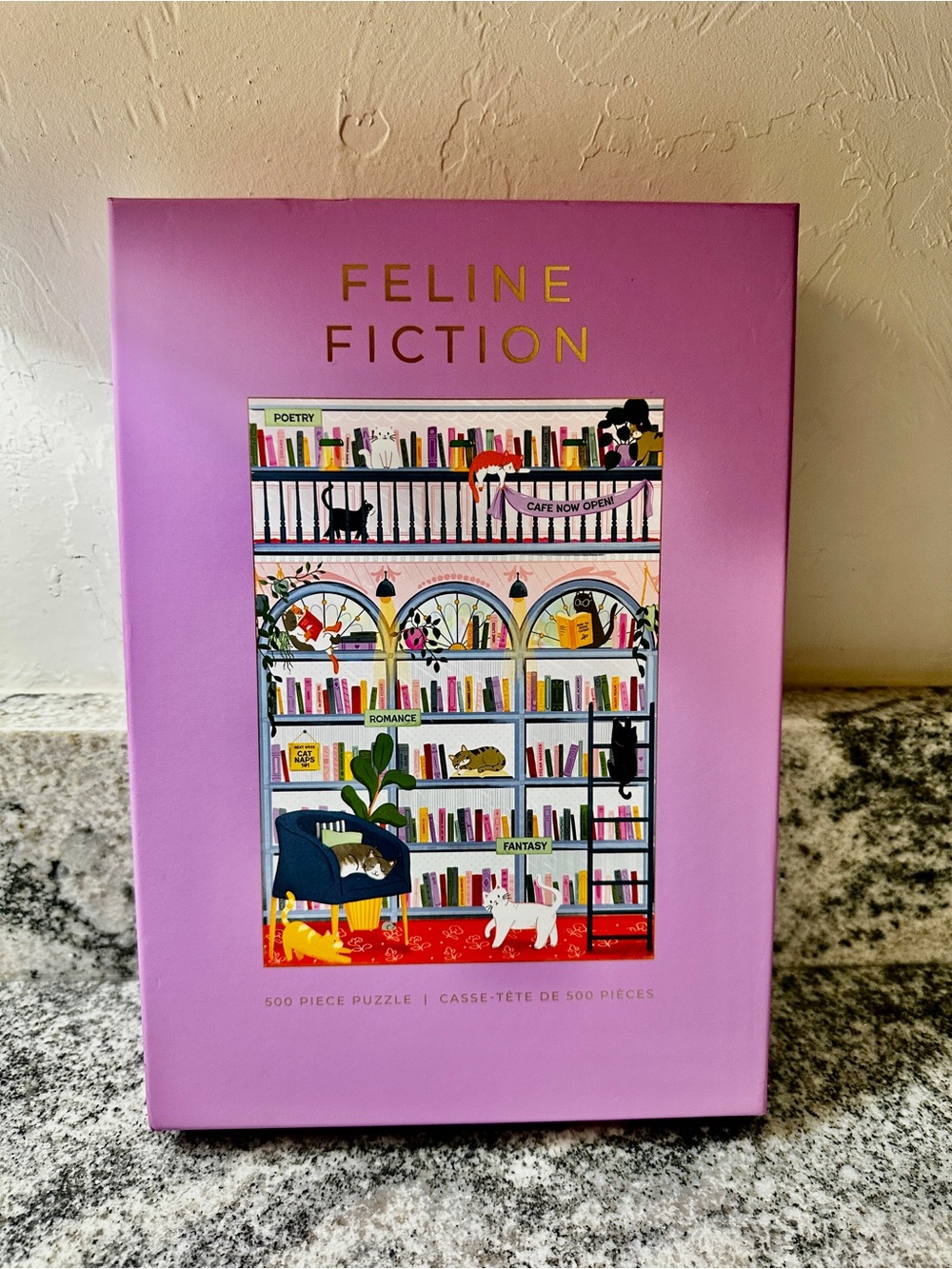Hobbry Feline Fiction 500-Piece Puzzle - Pink Box